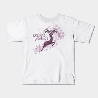 Seasons Greetings Majestic Reindeer Kids T-Shirt